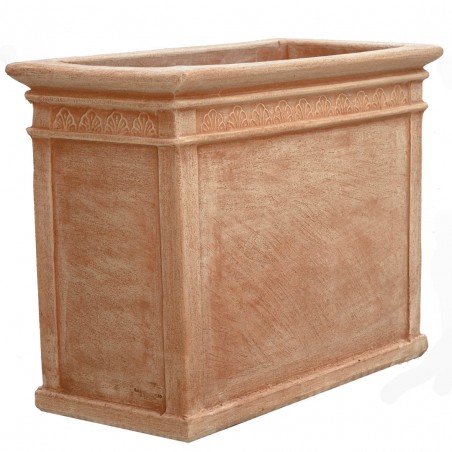 Vaso in terracotta Cassetta Alta Foglie  Laboratorio San Rocco Colorazione  Terracotta Altezza 60 Larghezza 80 Profondità 40